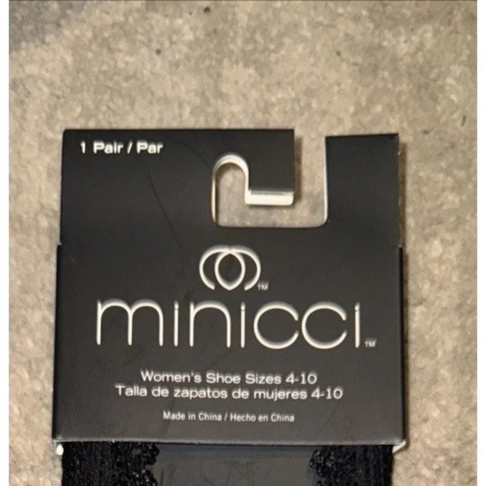 MINICCI Pair Black Lace Foot Liner‎ Women's Shoe Size 4-10 NEW
